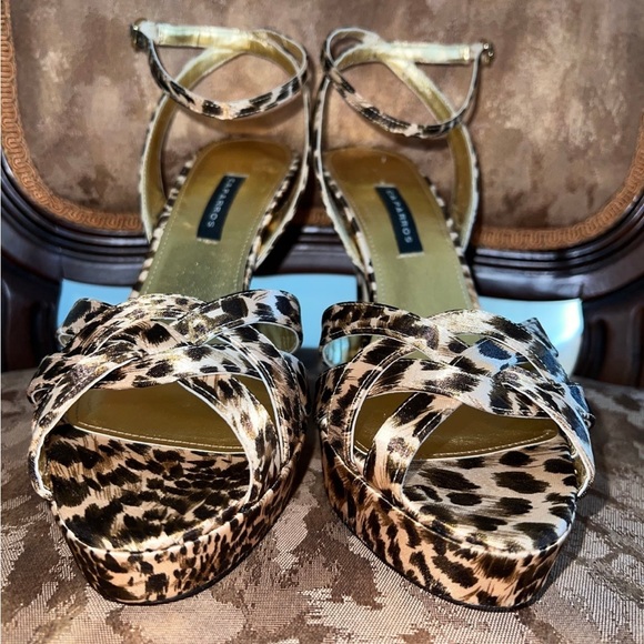 Caparros animal print satin platform stiletto heels 8.5 - Picture 7 of 13